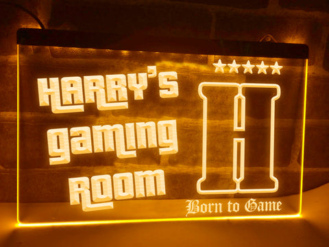 Image of Gaming Room With Personalized Name LED Neon Sign