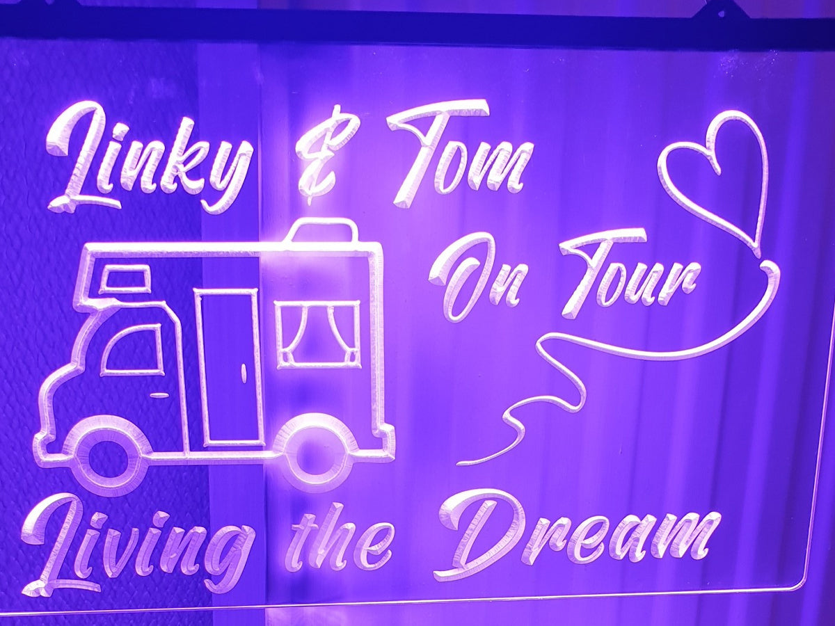 Motorhome on Tour LED neon sign in violet