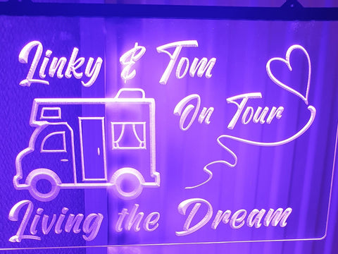 Image of Motorhome On Tour Personalized Illuminated Sign