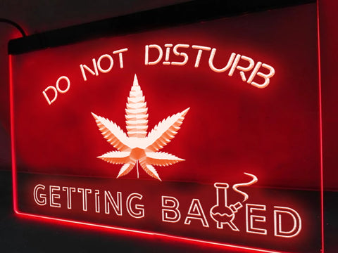 Image of Getting baked Cannabis red neon sign 
