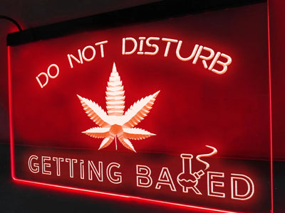 Getting baked Cannabis red neon sign 
