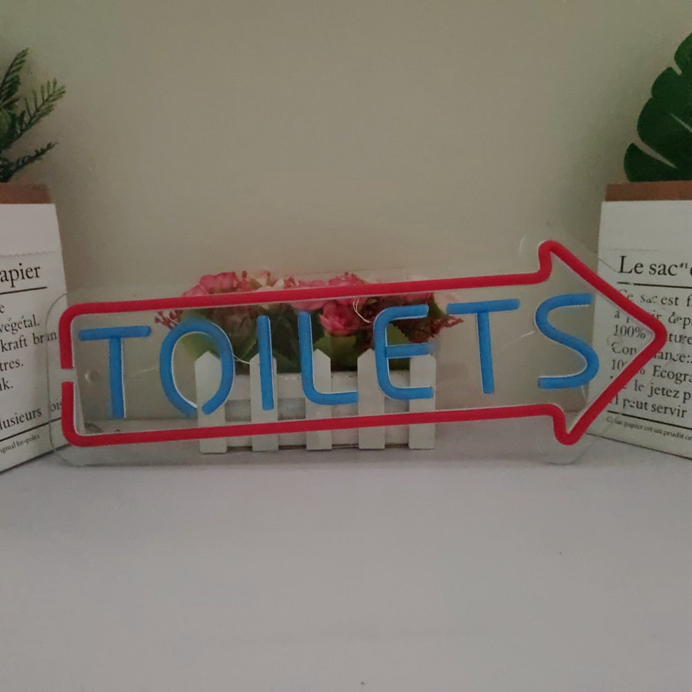 Toilets To The Right LED Neon Flex Sign