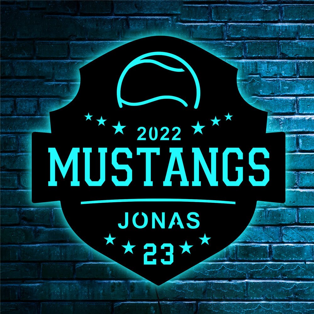 Custom Sports Themed LED Neon Wooden Sign - Personalized and Color Changing