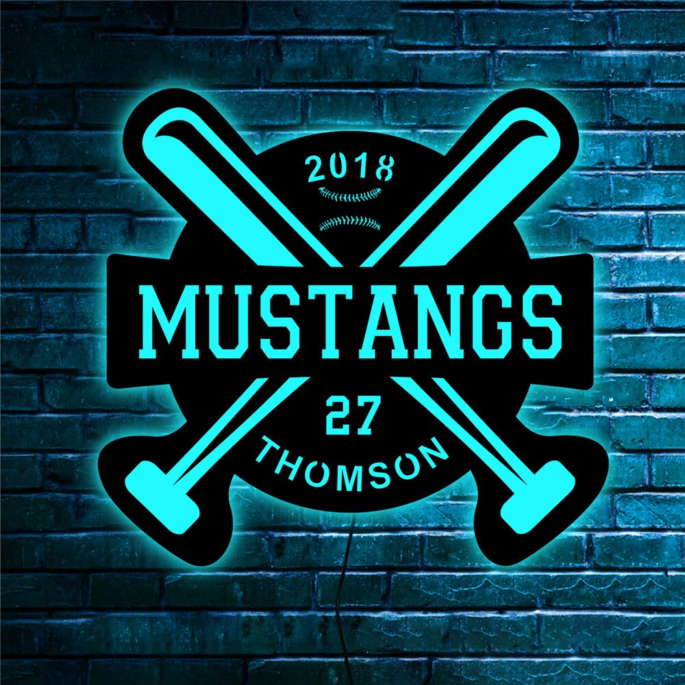 Custom Sports Themed LED Neon Wooden Sign - Personalized and Color Changing