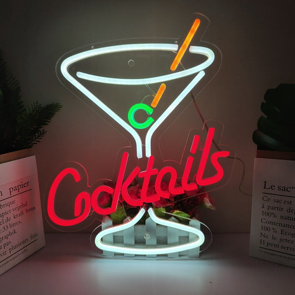 Cocktails LED Neon Flex Sign – Dope Neons