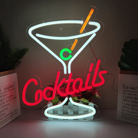 Image of Cocktails LED Neon Flex Sign