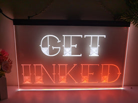 Get Inked Tattoo Studio Two Tone Illuminated Sign