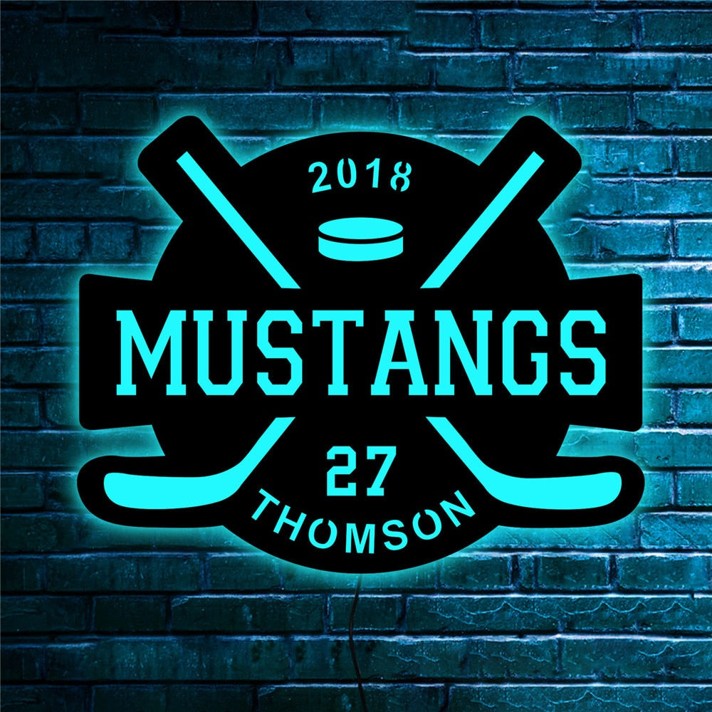 Custom Sports Themed LED Neon Wooden Sign - Personalized and Color Changing