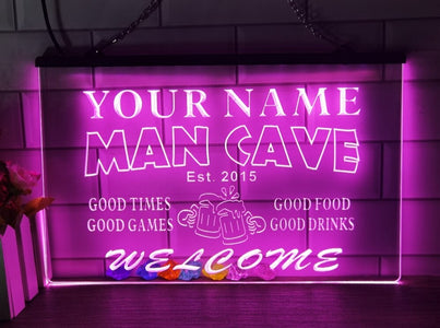 Good Times Man Cave Personalized Illuminated Sign