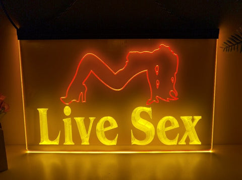 Image of Live Sex Two Tone Illuminated Sign