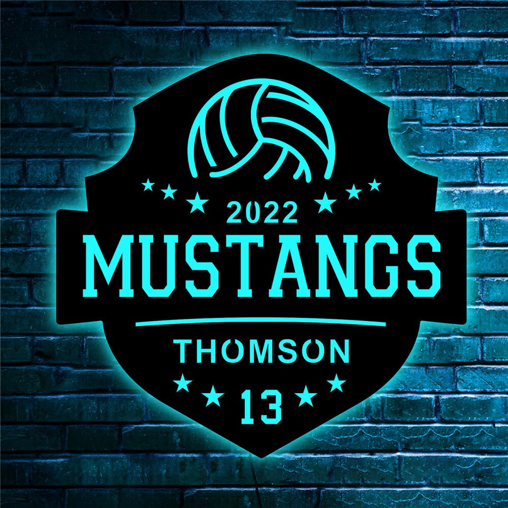 Custom Sports Themed LED Neon Wooden Sign - Personalized and Color Changing