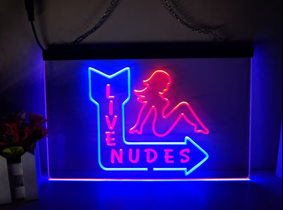 Live Nudes Two Tone Illuminated Sign