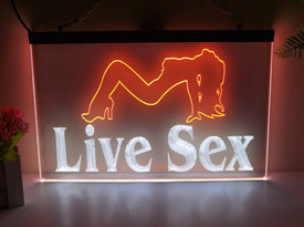 Live Sex Two Tone Illuminated Sign