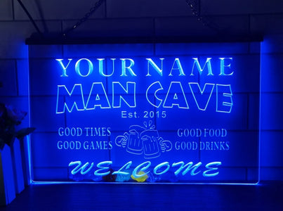 Good Times Man Cave Personalized Illuminated Sign