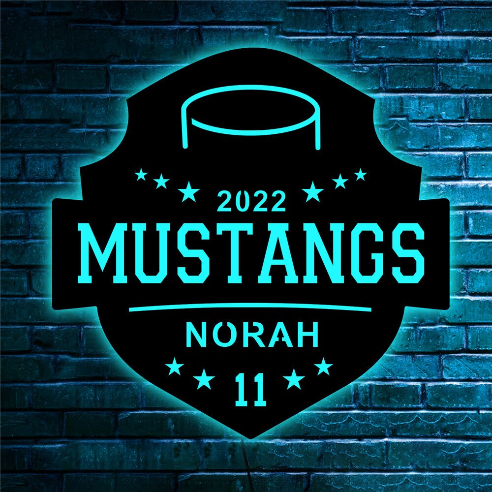 Custom Sports Themed LED Neon Wooden Sign - Personalized and Color Changing