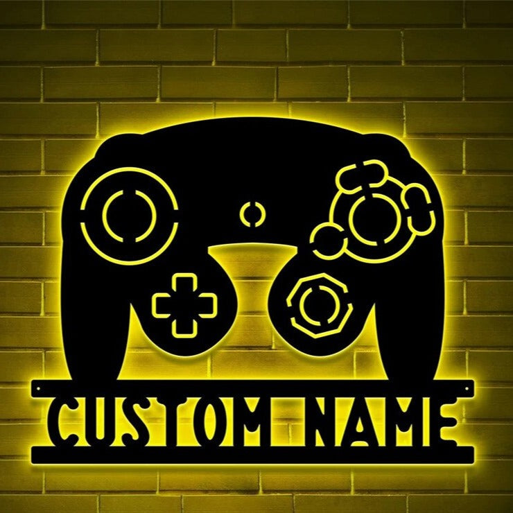 Custom Gamepad LED Neon Wooden Sign - Personalized and Color Changing RGB