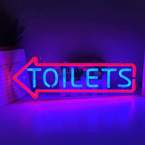 Toilets To The Left LED Neon Flex Sign