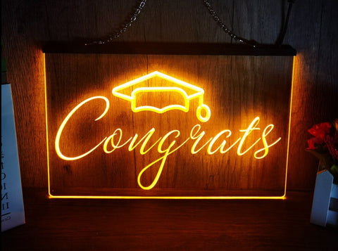 Image of Congrats Graduation Illuminated LED Neon Sign