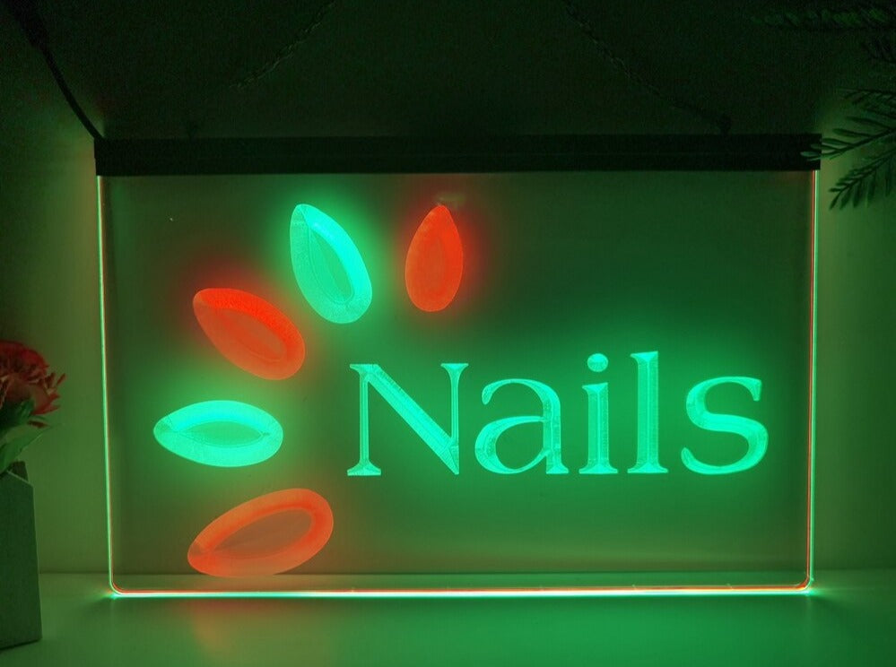 Nails Two Tone Illuminated Sign