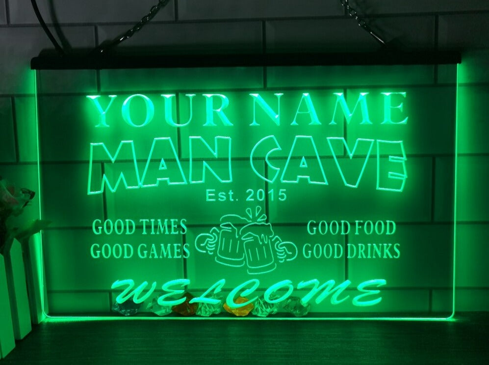 Good Times Man Cave Personalized Illuminated Sign