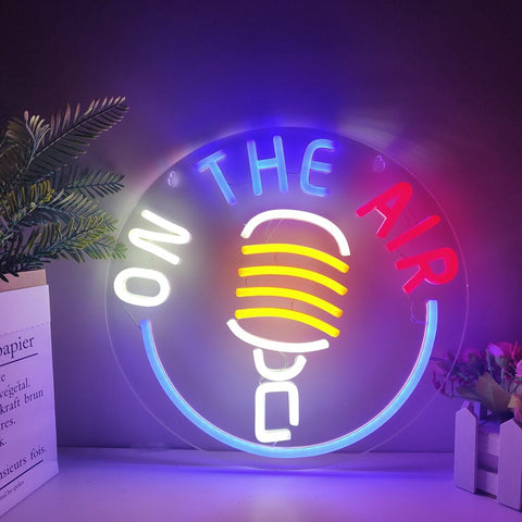 Image of On The Air Microphone LED Neon Flex Sign