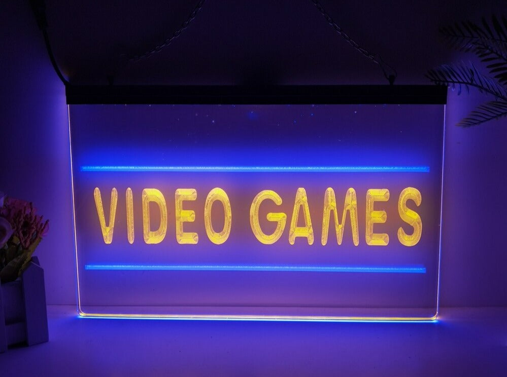Video Games Two Tone Illuminated Sign