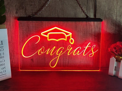 Congrats Graduation Illuminated LED Neon Sign