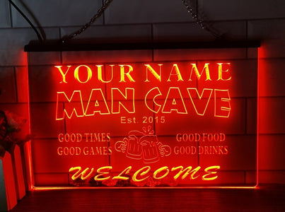 Good Times Man Cave Personalized Illuminated Sign