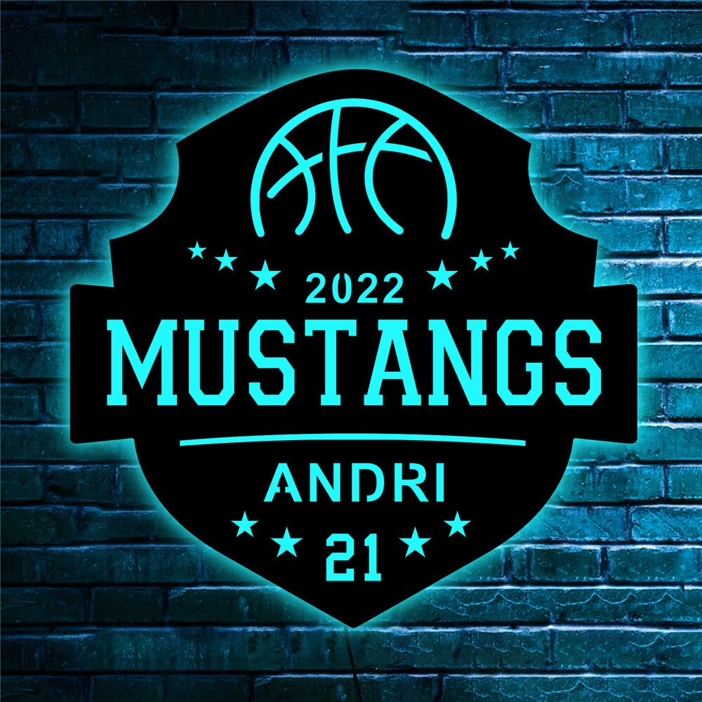 Custom Sports Themed LED Neon Wooden Sign - Personalized and Color Changing