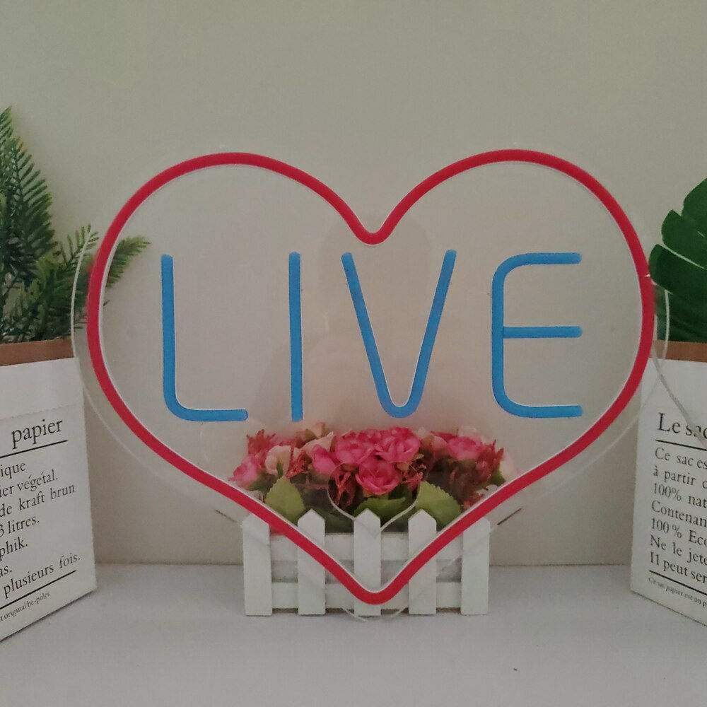 Live Heart LED Neon Flex Sign