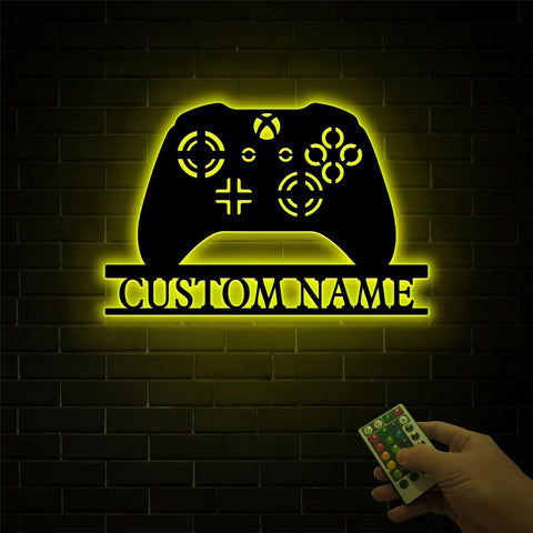 Custom Gamepad LED Neon Wooden Sign - Personalized and Color Changing RGB