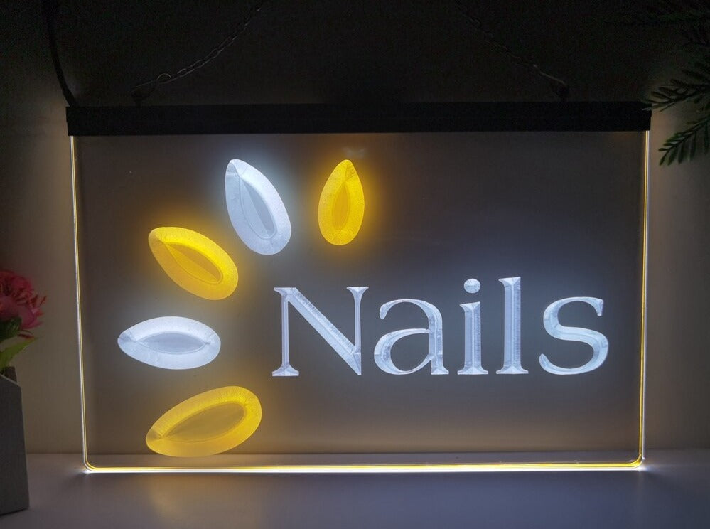 Nails Two Tone Illuminated Sign