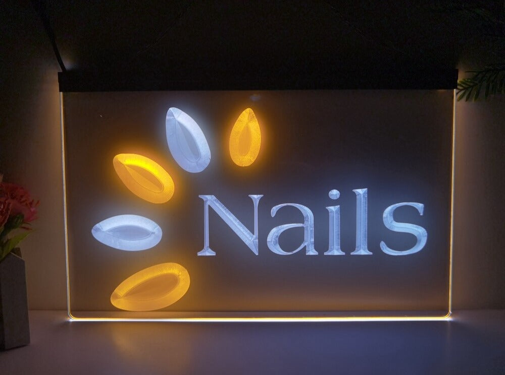 Nails Two Tone Illuminated Sign