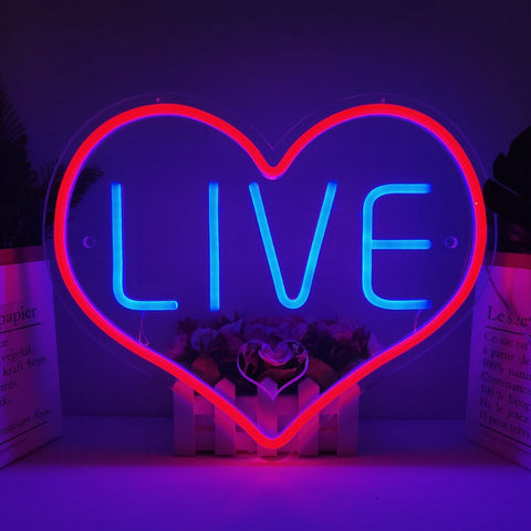 Image of Live Heart LED Neon Flex Sign