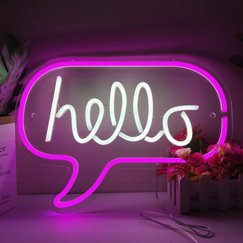 Hello Speech Bubble LED Neon Flex Sign