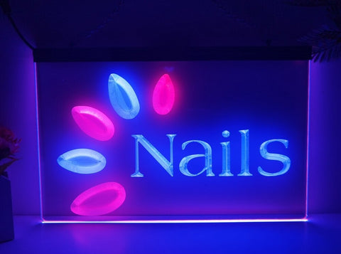 Image of Nails Two Tone Illuminated Sign