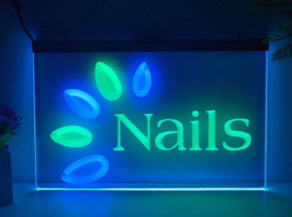 Nails Two Tone Illuminated Sign