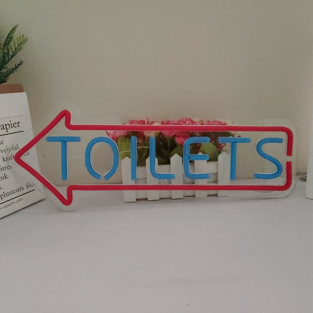 Toilets To The Left LED Neon Flex Sign