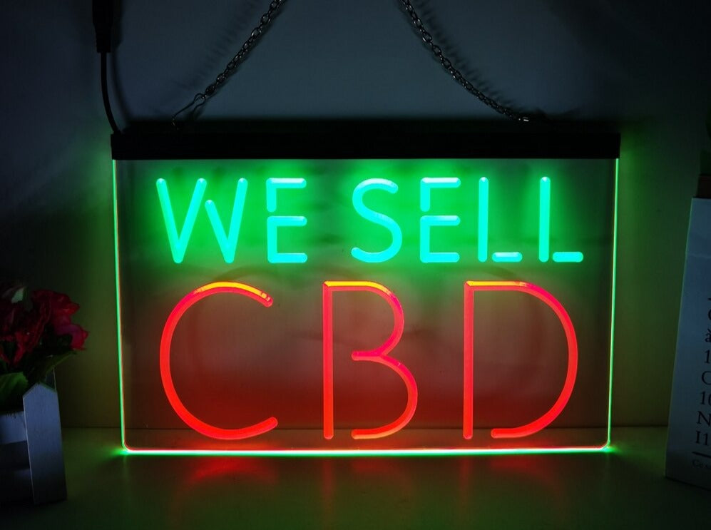 We Sell CBD Two Tone Illuminated Sign