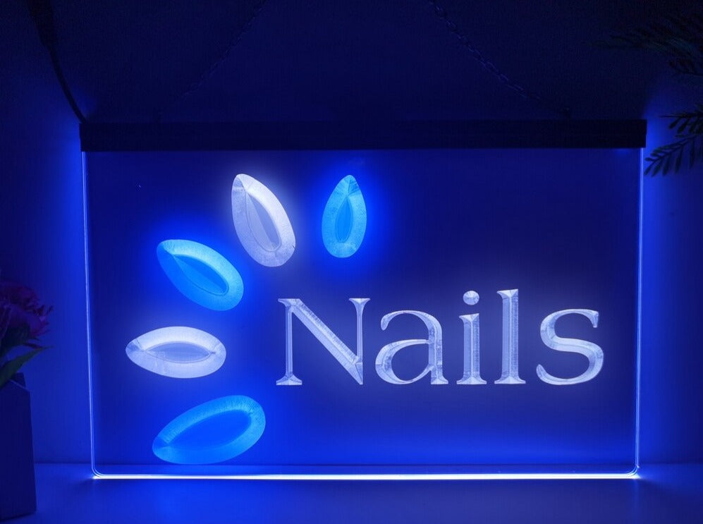 Nails Two Tone Illuminated Sign