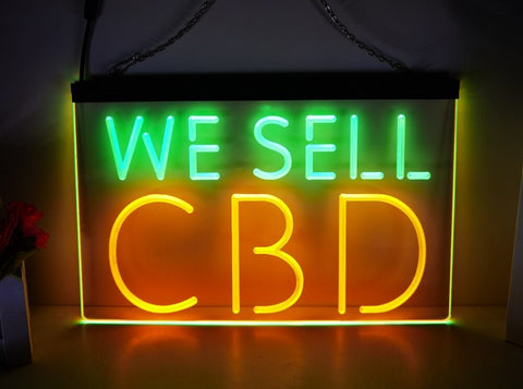 Image of We Sell CBD Two Tone Illuminated Sign