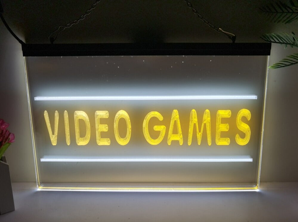 Video Games Two Tone Illuminated Sign