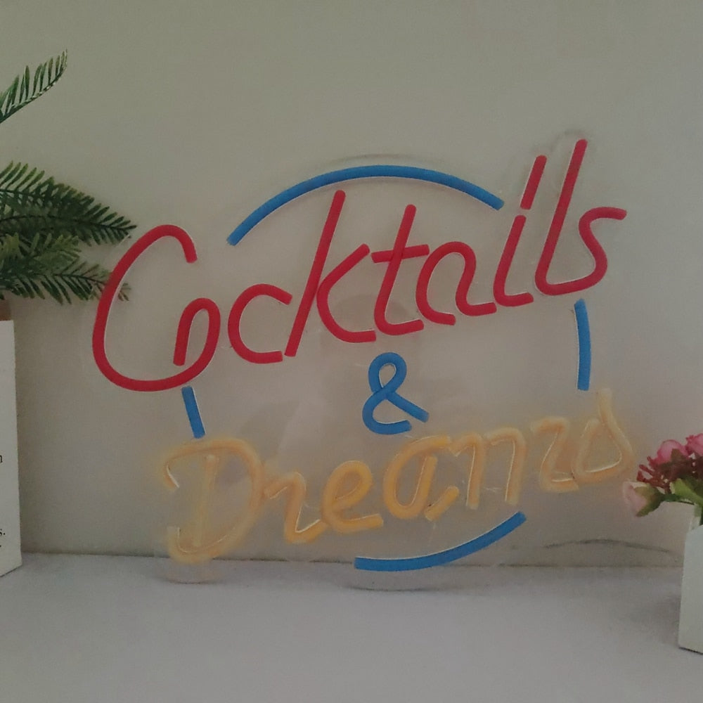 Cocktails & Dreams LED Neon Flex Sign