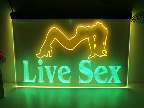 Image of Live Sex Two Tone Illuminated Sign