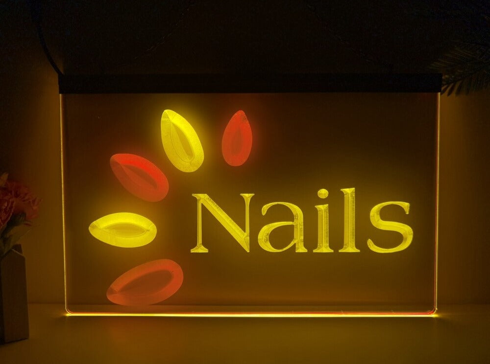 Nails Two Tone Illuminated Sign