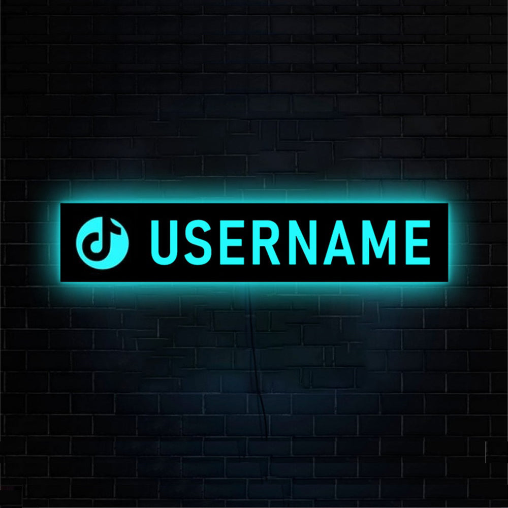 Personalized Gamer Tag or Streamer Handle Name LED Neon Wooden Sign