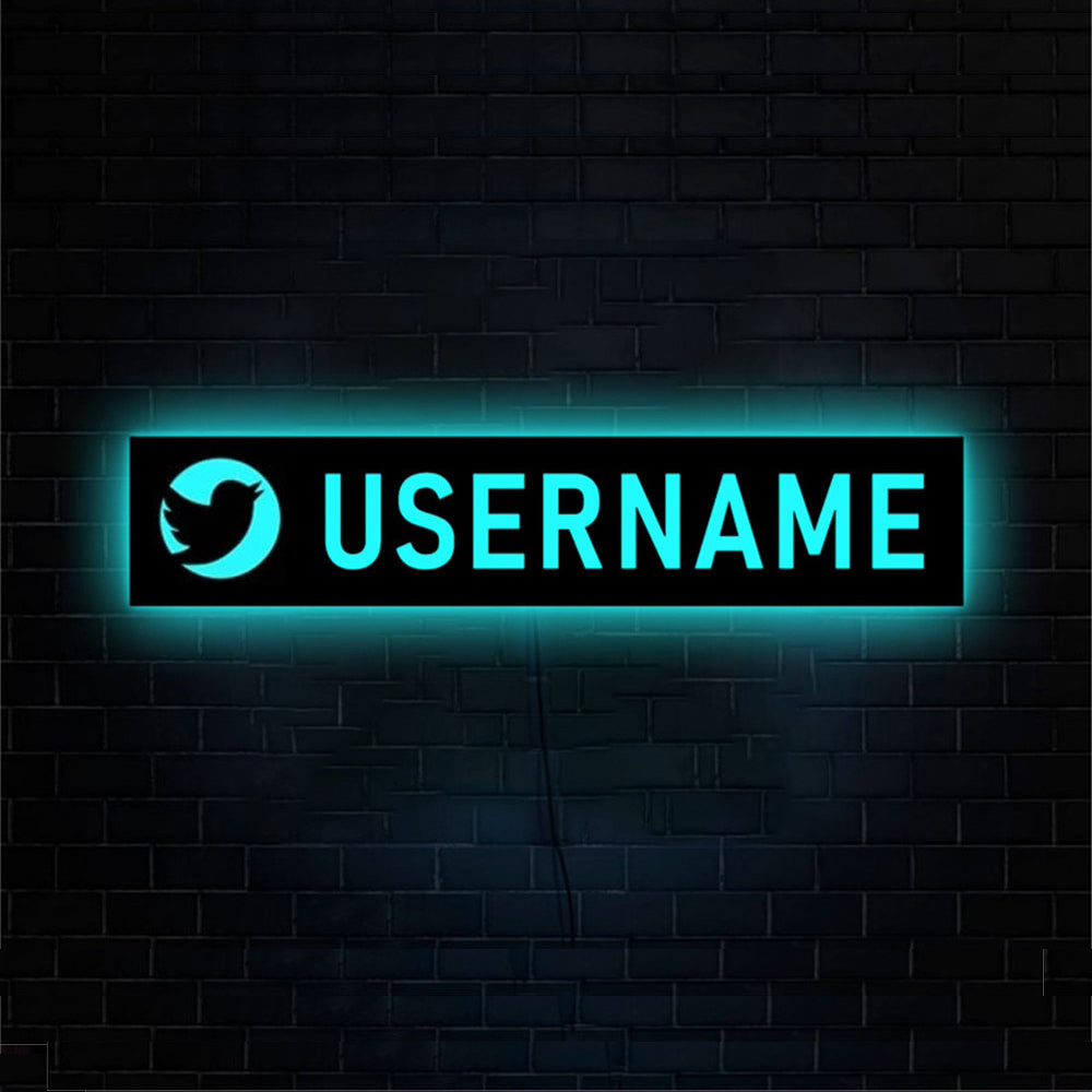 Personalized Gamer Tag or Streamer Handle Name LED Neon Wooden Sign