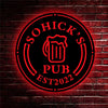 Personalized Wooden LED Neon Pub Sign - Remote Controlled RGB