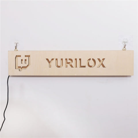 Image of Personalized Gamer Tag or Streamer Handle Name LED Neon Wooden Sign