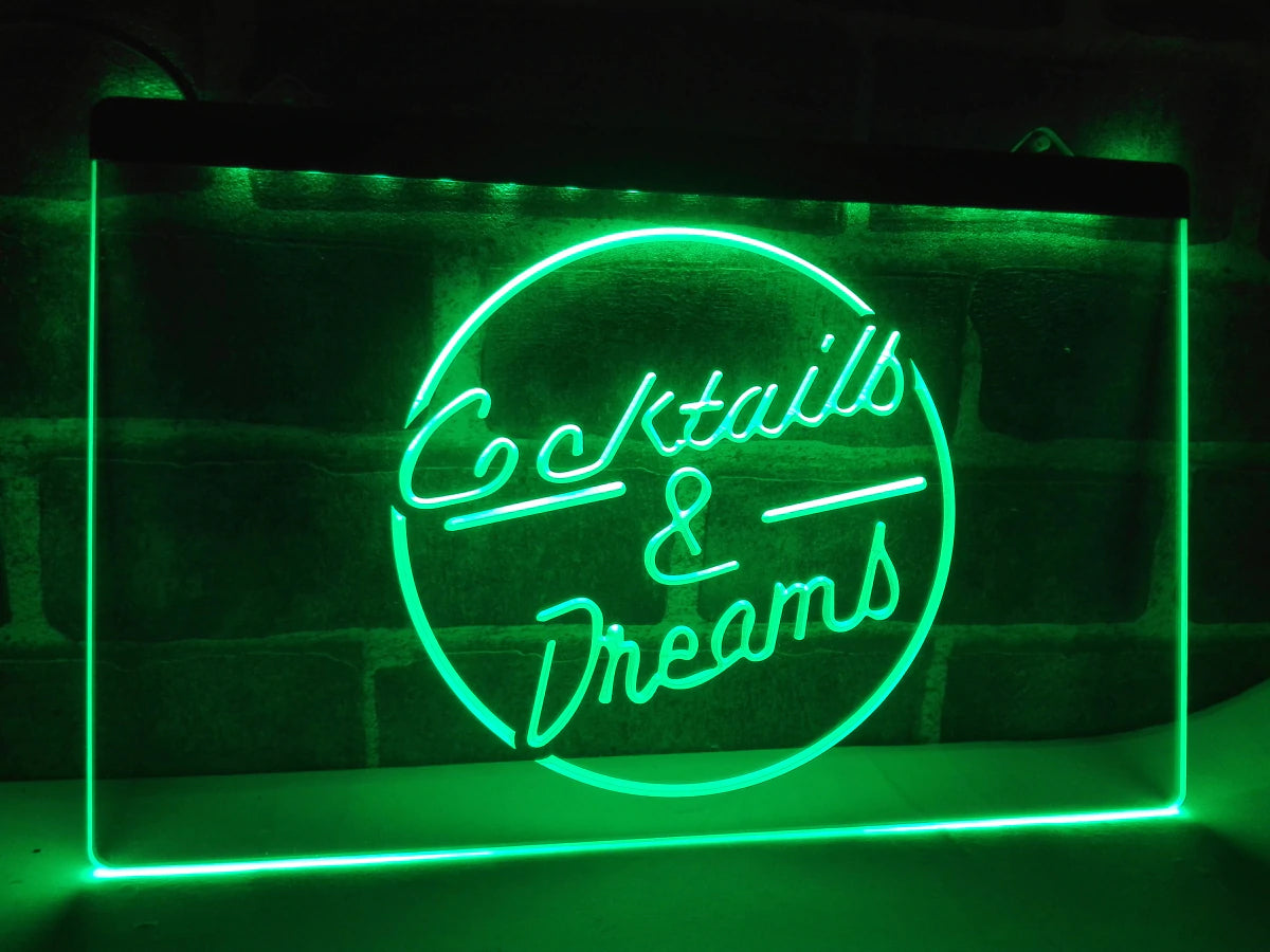 Cocktails & Dreams Illuminated Sign